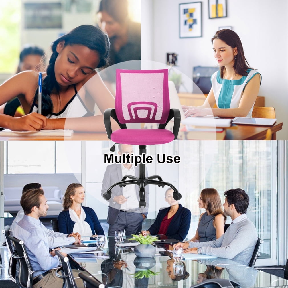BestOffice Ergonomic Mesh Office Chair, Lumbar Support, Adjustable Height with Armrests for Adults, Teens, 2 Pack(Pink)