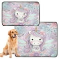 thumbnail image 2 of Qxltty Beautiful Unicorn Cat litter Pads Pet Set of 3 Diaper Mats Center Anti-leakage Layer Absorbent Soft and Comfortable, 2 of 7