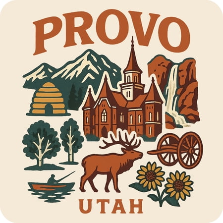 Provo Utah Keepsakes Souvenir Vinyl Sticker – Destination Travel Keepsake Collectible (3-Inches Wide)