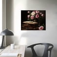 thumbnail image 3 of Nawypu  Pink Rose Flowers Picture Decor Wall Art Girls Bedroom Floral Black and White Canvas Print Ornament, 3 of 4