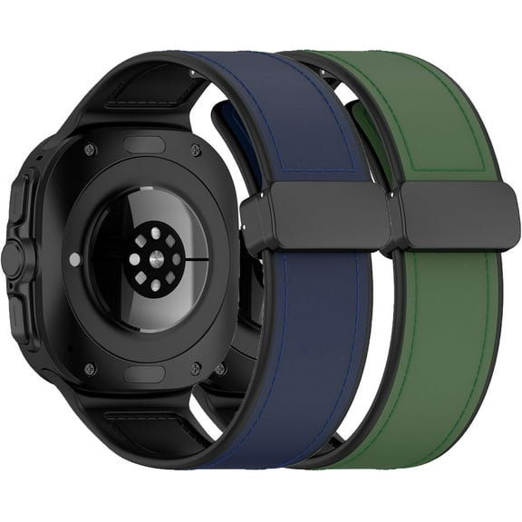 MYKOMI 2 Pack Silicone Bands Compatible with Samsung Galaxy Watch Ultra 47mm Sport Strap Band, Replacement Wristband for Samsung Galaxy Watch Ultra 47mm Accessories