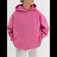 thumbnail image 3 of Sudadera Holgada de Larga con Capucha para Mujer, Estilo Informal, para Otoño e Invierno. Rosa XL, 3 of 9
