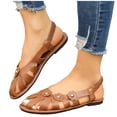 thumbnail image 4 of Viluyesy Womens Flat Sandals, Elastic Strap Closed Toe Lightweight Comfort Summer Casual Fashion Shoes Brown US6.5, 4 of 9