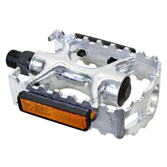 Sunlite Alloy Sport Cage Platform Pedals 9/16" Chromoly Axle One-Piece Body Sil