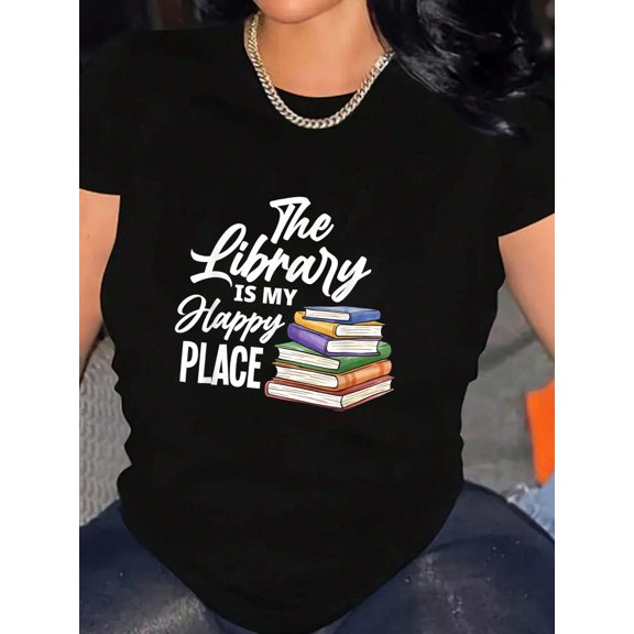 The Library Is My Happy Place - Best Book Lover Gift T-Shirt