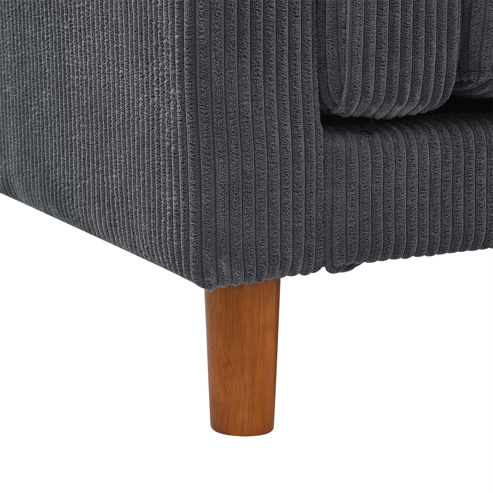 Aukfa 87" Oversized Modern Sofa Couch Deep Seat 3-Seater Sofa for Living Room, Wooden Legs, Corduroy, Gray