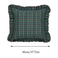 thumbnail image 3 of Kuokaa Dark Green Red Plaid Ruffle Pillow Cover, Christmas Checkered Throw Cushion Case for Sofa, Cover Only, 3 of 7