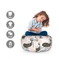 thumbnail image 2 of Whale Storage Toy Bag Chair, Animal Silhouettes with Different Designs Curved Lines Dots and Chevrons, Stuffed Animal Organizer Washable Bag, Large Size, Slate Blue Peach Black, by Ambesonne, 2 of 3