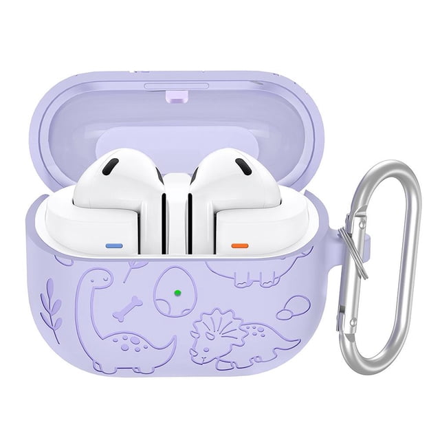 SharkTRUE Colorful Dinosaur Design Silicone Earphone Cover: Shockproof, Dustproof, Multi-Charge Compatible for Samsung Buds 3 Series