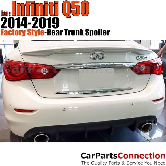 Trunk Spoiler Compatible With 2014 2015 2016 2017 2018 2019 2020 2021 Infiniti Q50 All Factory Style Painted Color KAD Gun Metallic No Drill Install