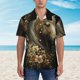 thumbnail image 2 of Fotbe Palatial Gold Pattern Horse Camisa Hawaiana para Hombre Unisex – Camisa Casual de Verano con Botones de Manga Corta de Algodón y Lino,Medium, 2 of 7