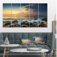 thumbnail image 1 of Sunrise and Shining Waves in Sea - Large Seashore Canvas Art Print, 1 of 4