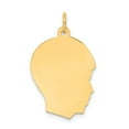 thumbnail image 1 of 14k Plain Medium .035 Gauge Facing Right Engravable Head Charm in 14k Yellow Gold, 1 of 3