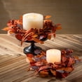 thumbnail image 3 of 15"H Sullivans Artificial Berry and Eucalyptus Fall Accent Ring, Orange, 3 of 6