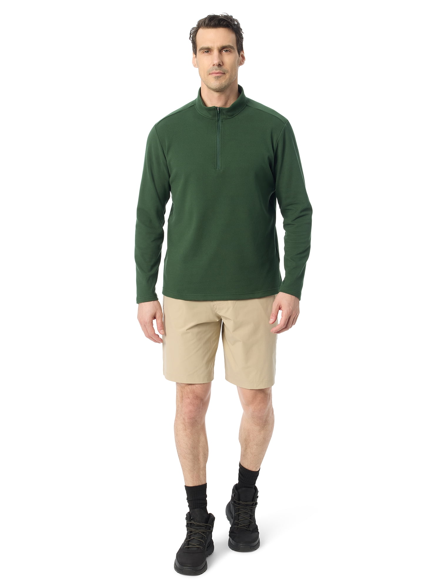 Bass & Co Men's & Big Men's Pro-Sueded Quarter Zip Heathered Pullover, Sizes S-XXXL