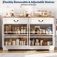 thumbnail image 5 of COZONY 33.5" Farmhouse Buffet Cabinet with 2 Doors and 1 Drawer, Adjustable Shelves Coffee Bar for Dining Room, Entryway, Kitchen,Walnut+white, 5 of 11