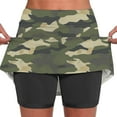 thumbnail image 2 of Jacenvly New Skirt Shorts for Women Trendy Women's Summer Camouflage Print Pleated Tennis Skirts Athletic Stretchy Yoga Fake Two Piece Shorts Skirt Lightweight Camouflage, 2 of 8
