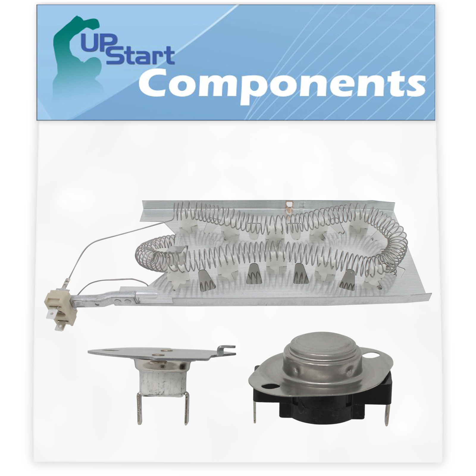3387747 Dryer Heating Element & 279769 Thermal Cut-Off Kit Replacement for Kenmore / Sears 11063022102 Dryer - Compatible with WP3387747 & 279769 Heater Element & Thermal Fuse Kit - image 1 of 4