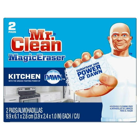 Mr. Clean Magic Eraser Kitchen, Cleaning Pads with Durafoam, 2 (Best Way To Remove Kitchen Grease)