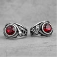 thumbnail image 5 of Mens Titanium Steel Ring Retro Gem Snake Design Geometric European Styles Red Diamond Accent Seven To Thirteen, 5 of 5