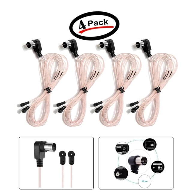 JIAHAOO F Type 75 Ohm FM Antenna 2 Metre Cable Dipole Design Easy Plug In Installation For Home Audio Receiver Device