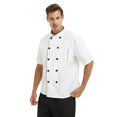 thumbnail image 2 of TOPTIE 2 Pack Veste de Chef à Manches Courtes Unisexe, Blanc, 2 of 6