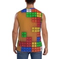 thumbnail image 4 of Haiem Men's Colorful Building Blocks A Print Tank Tops Summer Sleeveless Cut Off Workout T-Shirts Fitness Vest Athletic Undershirts-X-Large, 4 of 8