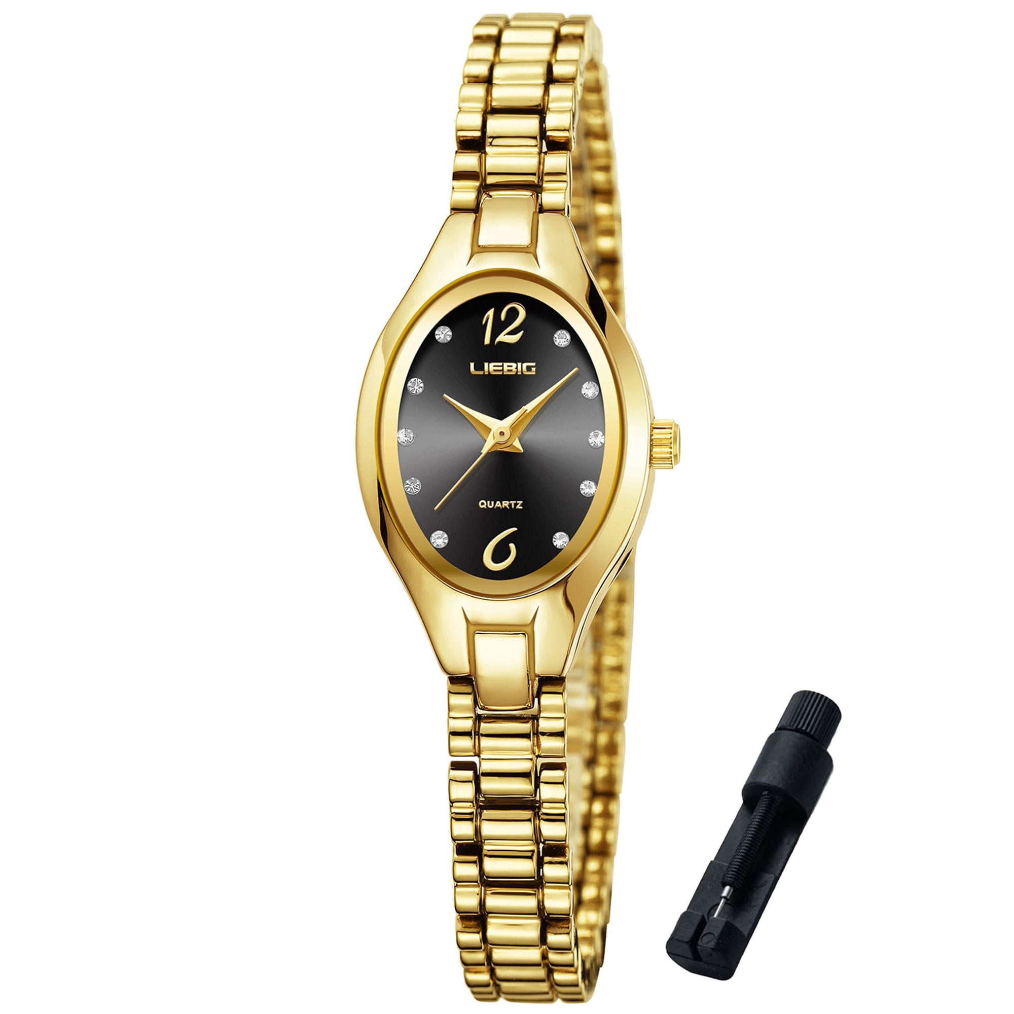 LIEBIG Womens watch Small Gold Watches for Women Dainty Analog Ladies Quartz Watch Oval Case Waterproof
