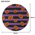 thumbnail image 6 of Halloween Purple and Black Striped Pumpkins Round Tablecloth 60"x60",Wrinkle Wipeable Table Cloth for Kitchen Dining Room Picnic Patio Party, 6 of 6