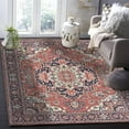 thumbnail image 4 of Boho Area Rug 4x7 Ft Blue Retro Distressed Geometric Washable Area Rugs Oriental Medallion Stain Resistant Floor Carpet Non Shedding Non-Slip Indoor Mats for Living Room Bedroom, 4 of 7