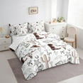 thumbnail image 3 of Manfei Retro Bull Skull 7-Piece Bedding Comforter Set,Brown Cowgirl Boots King Bedding Sets,Western Country Farmhouse Bed Sheets For Girls,Luxury Bedroom Decor Reversible, 3 of 8