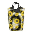 thumbnail image 2 of Picia Sunflowers On Black And White Stripes Laundry Basket With Handles Laundry Hamper Toys Storage Organizer Foldable Bucket Washing Bin Dirty Clothes Bag For Home Bathroom Bedroom Dorm, 2 of 6
