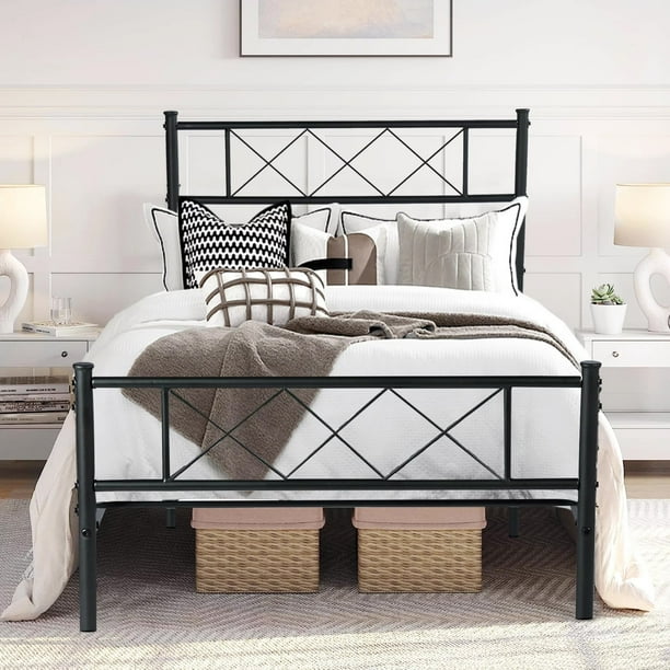 Black bed deals frame twin size