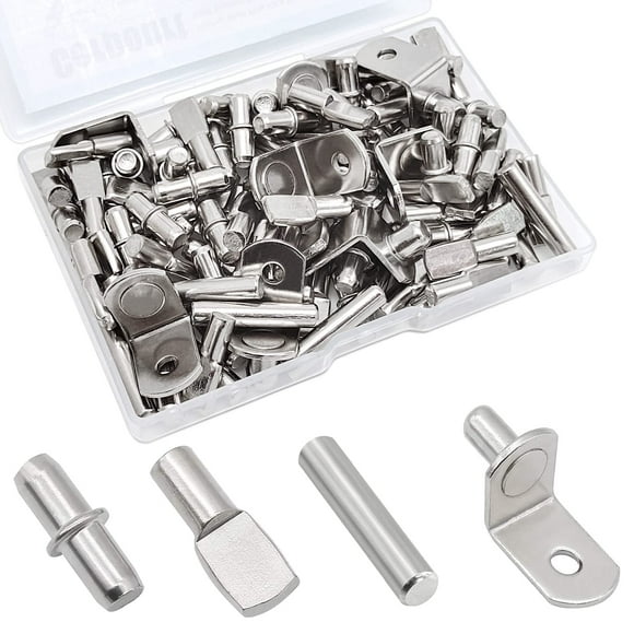 Kit de pernos para repisas Cerpourt de 104 piezas, niquelados, 5 mm y 1/4 pulgada