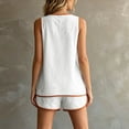 thumbnail image 4 of Tanghaowl Short Sets for Women, Women's Relaxed Summer Sleeveless Tank And Shorts Suit – Lightweight Two Piece Outfit With V Neck Top Plus Loose Fit Bottoms White L, 4 of 6