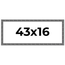 43x16 Frame Silver Black Rustic Sonoma Solid Wood Picture Frame | 1.5 Inch Moulding Width |