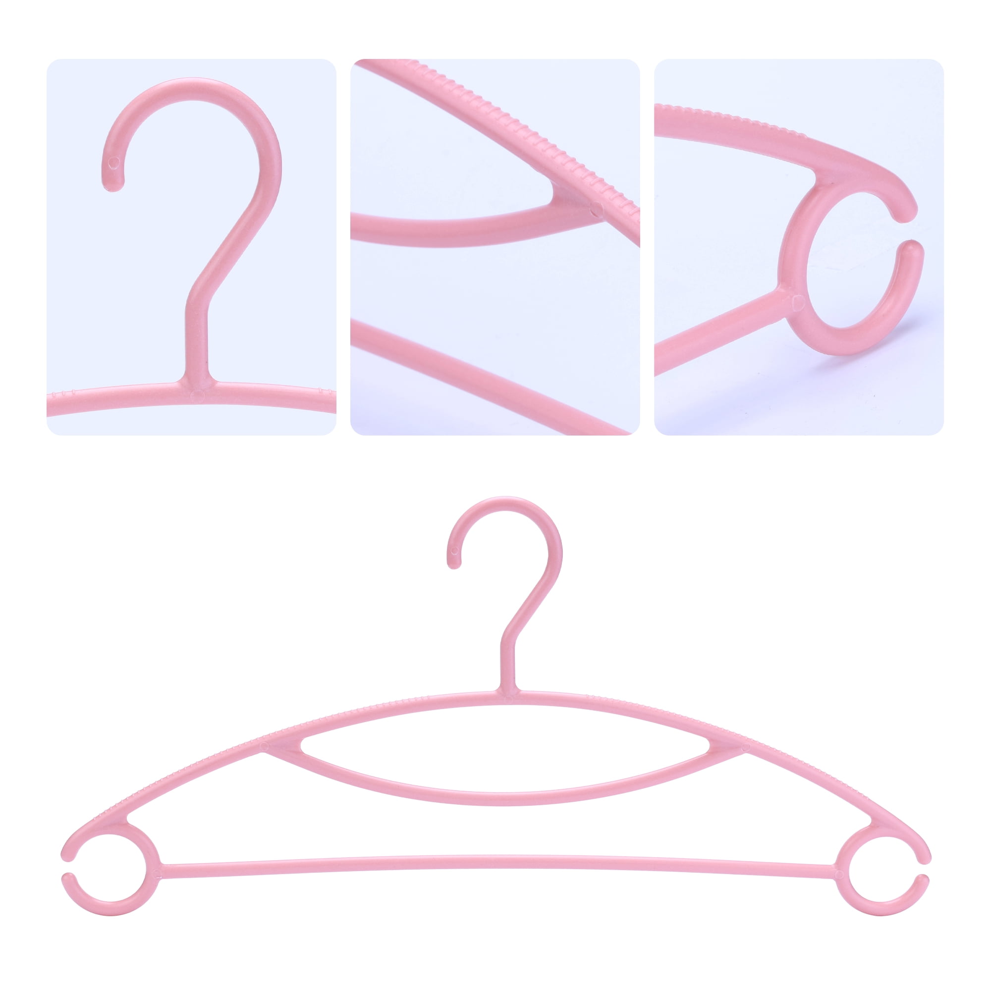 Unique Bargains Plastic Non-Slip Hangers Space Saving Clothes Hangers 30 Packs Pink