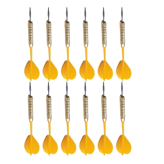 CYFW 12Pcs Darts Precision Steel Tip Darts,Ergonomic Darts Metal Tip Set for Easy Control,Yellow