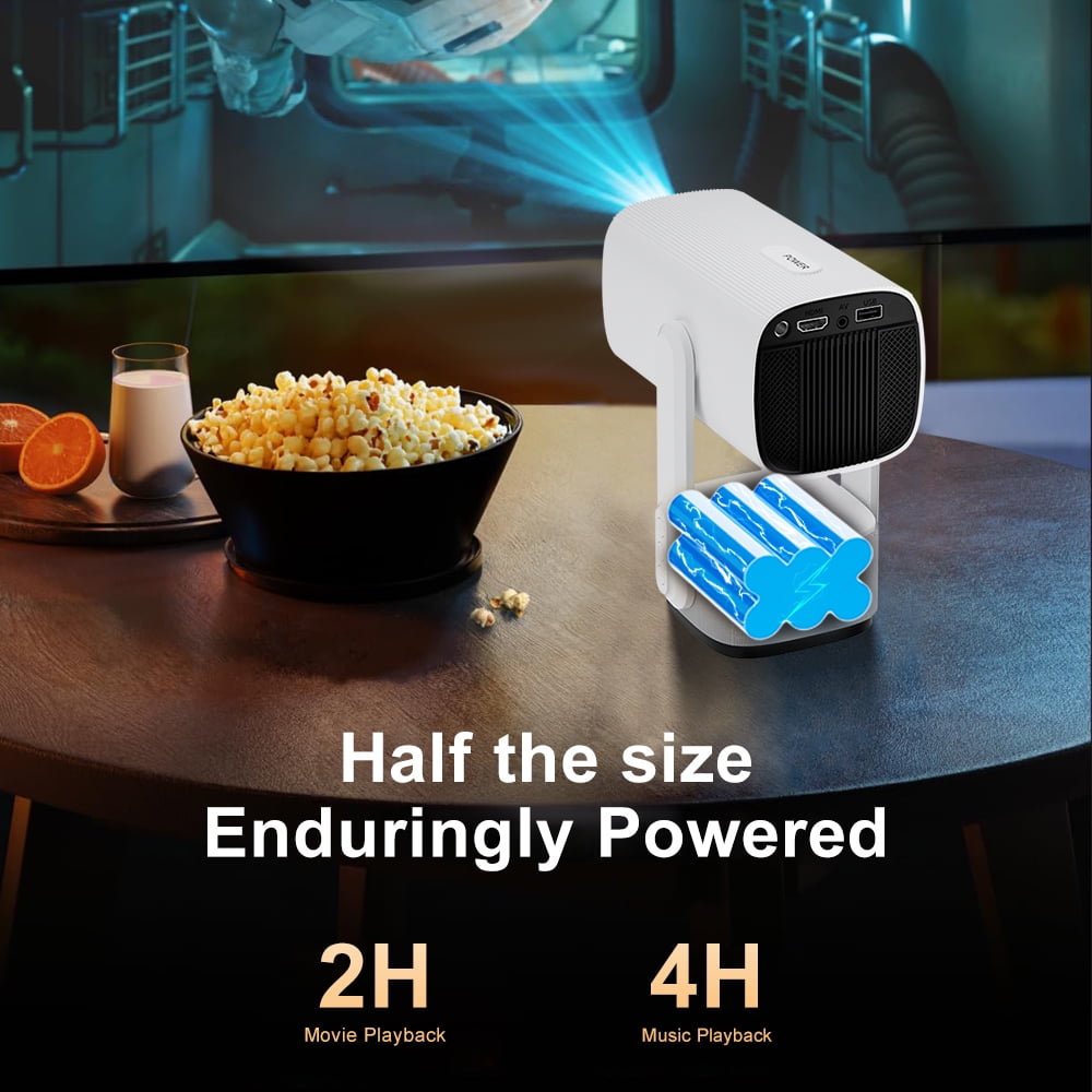 ZDSSY Battery Projector with Wifi and Bluetooth Auto Focus Android11 Mini Projector