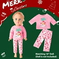 thumbnail image 3 of Girls Christmas Pajamas，Kids Long Sleeve Sleepwear with Santa Claus and Snowman Suit for Girls 2-12 Years and 18" Dolls Clothes, 3 of 7