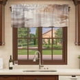 thumbnail image 6 of Brown Curtain Valances for Windows, Kitchen Valance Window Treatments Panel 2 Pack, Modern Contemporary Abstract Art Rod Pocket Short Curtains for Bathroom Bedroom 42 x 12 Inch, 6 of 8