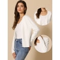 thumbnail image 2 of DARING DIVA Women's Open Front Long Sleeve Knit Cropped Cardigan XS White, 2 of 6