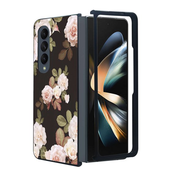 ANJ Protective Snap-On Design Printed Case Compatible with Samsung Galaxy Z Fold 4 - Vintage Roses