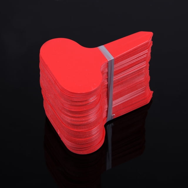 Etiquetas Plástico en Forma T 100 Piezas Jardín Guardería Impermeable () Rojo