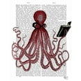 thumbnail image 2 of Fab Funky 26x32 White Modern Wood Framed Museum Art Print Titled - Intelligent Octopus, 2 of 4