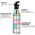 thumbnail image 3 of Yayeee 20oz Insulated Water Bottle Double Wall Stainless Steel with Flip Straw Lid, Colorful Checkered Pattern, 3 of 7