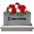thumbnail image 4 of Artificial Cemetery Flower-Outdoor Grave Saddle Headstone Decorations,Pink and White Rose Memorial Day Flowers for gravesite (Pink and White)…, 4 of 5