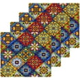 thumbnail image 2 of SKYSONIC Mexican Talavera Cotton Washcloths Set of 4, Highly Absorbent Soft Fingertip Towel for Bathroom, Gym, Hotel and Spa, 12 x 12 Inch, 2 of 7