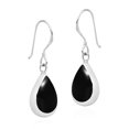 thumbnail image 2 of Elegant Teardrops of Black Onyx Stone Inlay Sterling Silver Dangle Earrings, 2 of 5