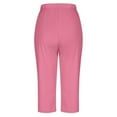 thumbnail image 5 of LADIGASU Women's Summer High Waisted Solid Color Capris Matching Slim Fitting Yoga Gym Pants, 5 of 9